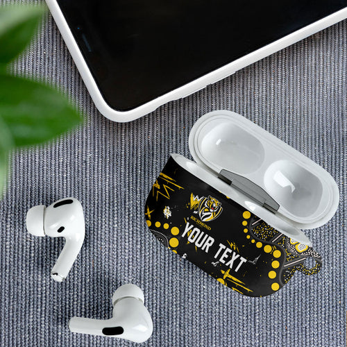 Personalized Richmond Tigers AirPods Case Aboriginal Pattern with Graffiti Style