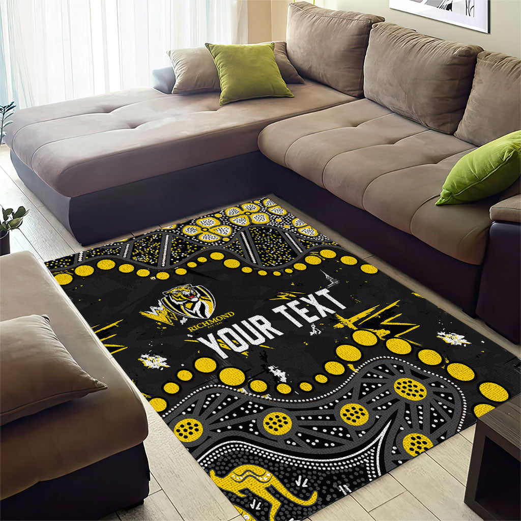 Personalized Richmond Tigers Area Rug Aboriginal Pattern with Graffiti Style