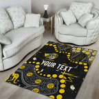 Personalized Richmond Tigers Area Rug Aboriginal Pattern with Graffiti Style