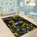 Personalized Richmond Tigers Area Rug Aboriginal Pattern with Graffiti Style
