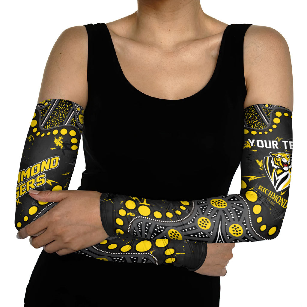 Personalized Richmond Tigers Arm Sleeves Aboriginal Pattern with Graffiti Style