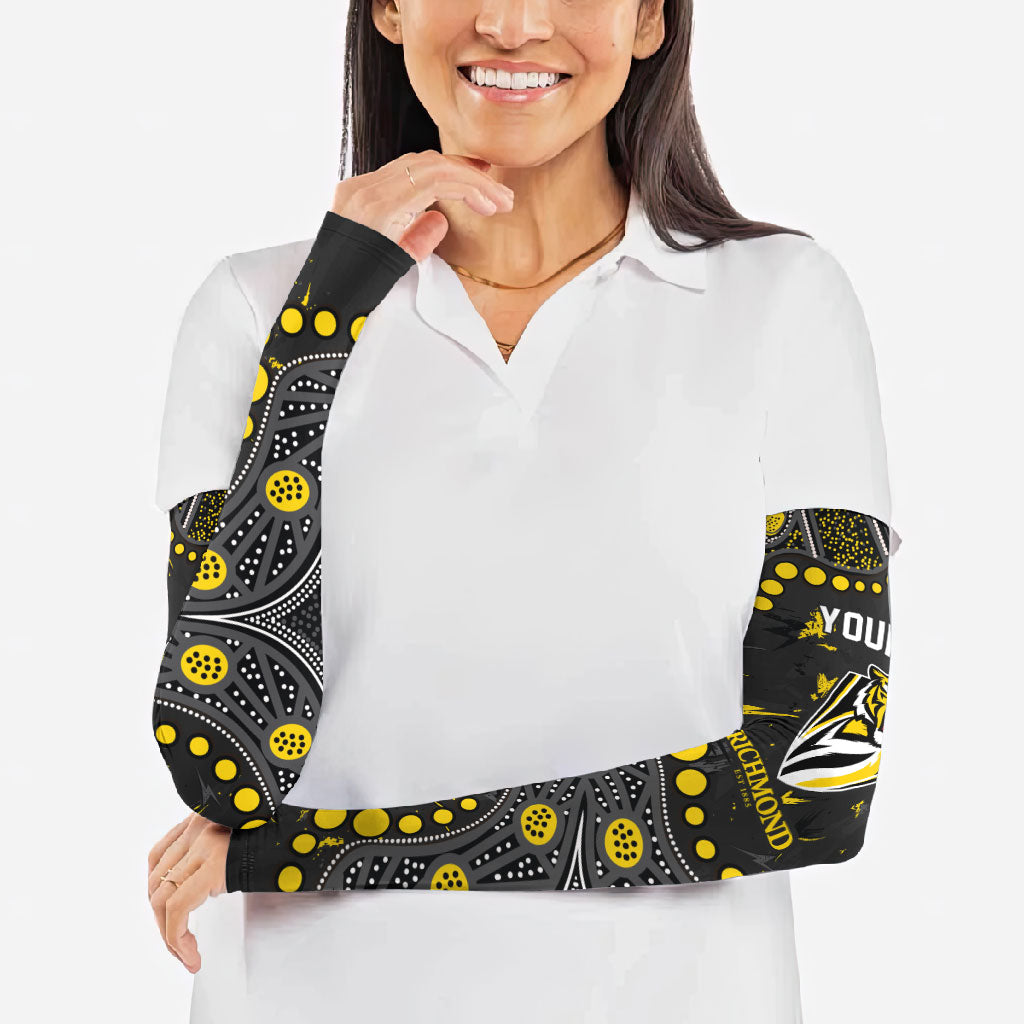 Personalized Richmond Tigers Arm Sleeves Aboriginal Pattern with Graffiti Style
