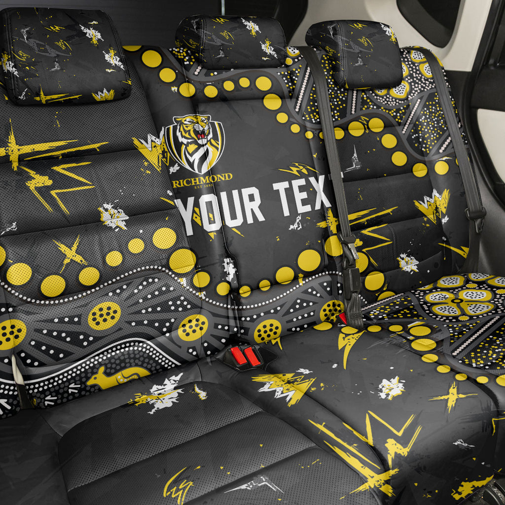 Personalized Richmond Tigers Back Car Seat Cover Aboriginal Pattern with Graffiti Style