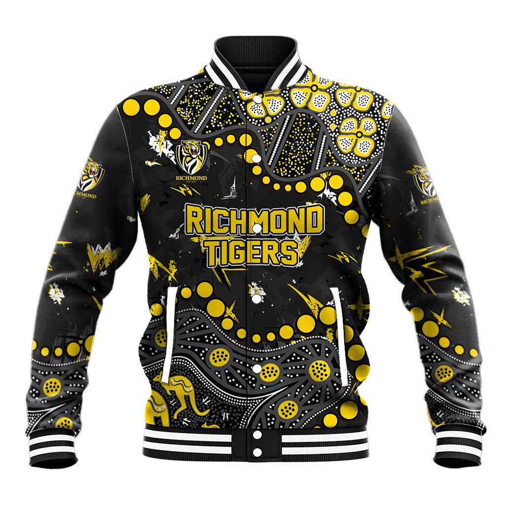 Personalized Richmond Tigers Baseball Jacket Aboriginal Pattern with Graffiti Style