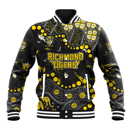 Personalized Richmond Tigers Baseball Jacket Aboriginal Pattern with Graffiti Style