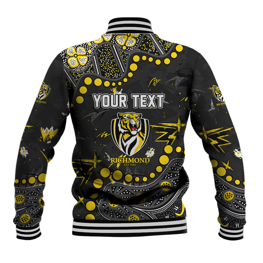 Personalized Richmond Tigers Baseball Jacket Aboriginal Pattern with Graffiti Style