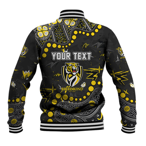 Personalized Richmond Tigers Baseball Jacket Aboriginal Pattern with Graffiti Style