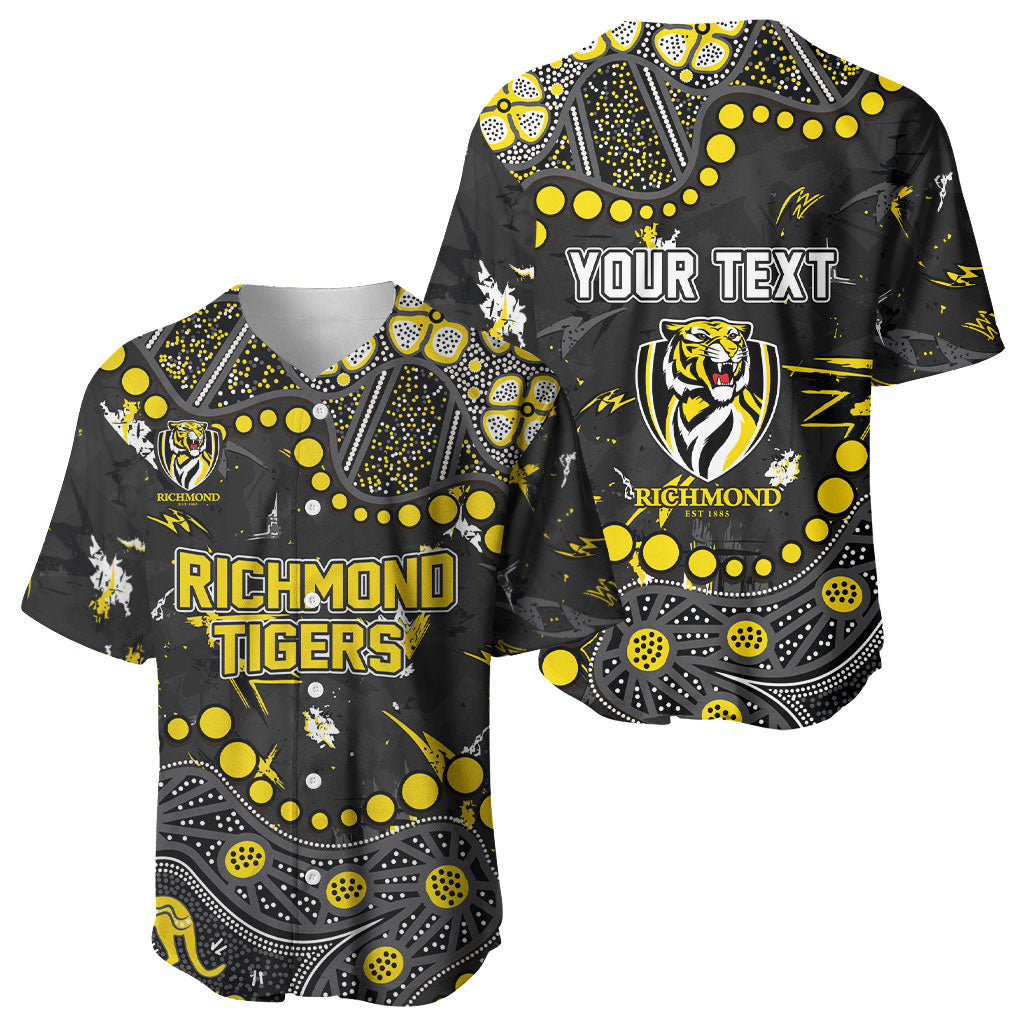 Personalized Richmond Tigers Baseball Jersey Aboriginal Pattern with Graffiti Style