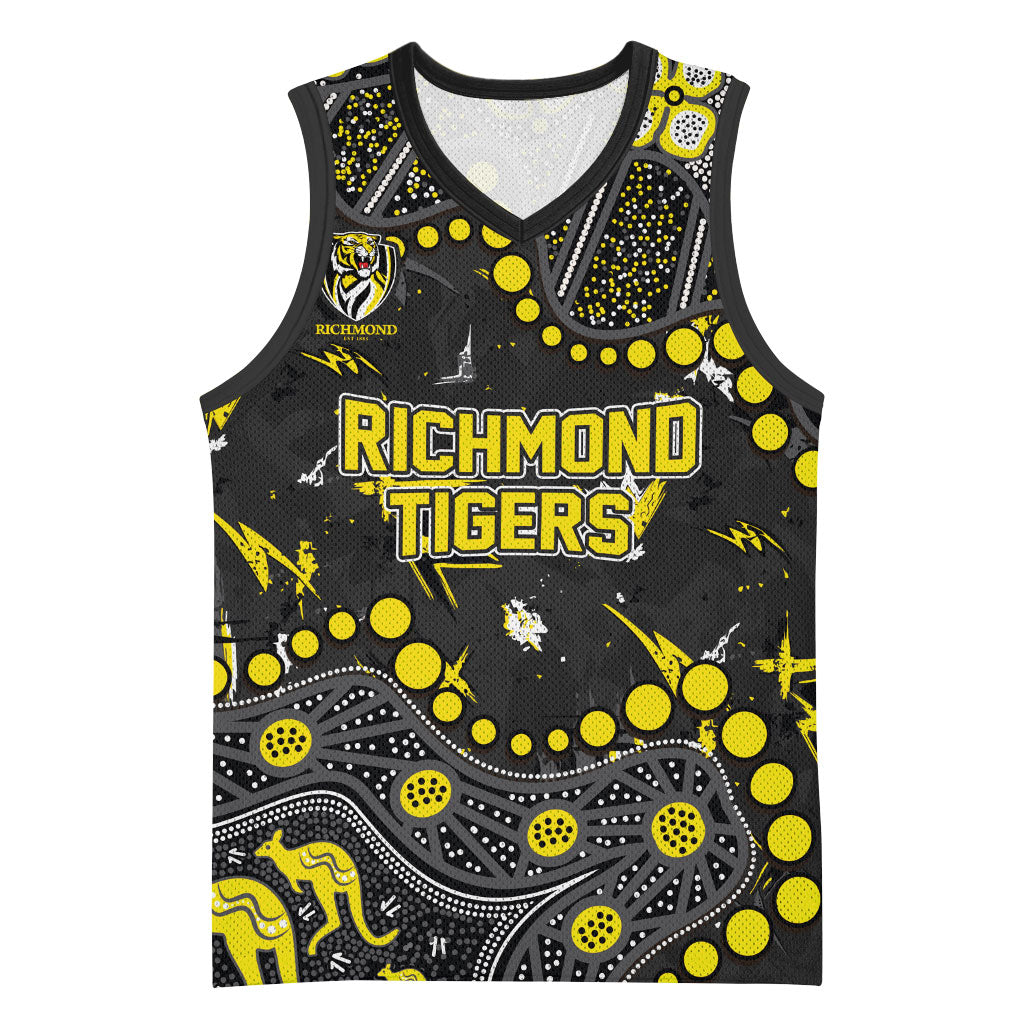 Personalized Richmond Tigers Basketball Jersey Aboriginal Pattern with Graffiti Style