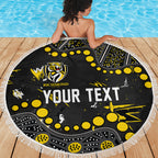 Personalized Richmond Tigers Beach Blanket Aboriginal Pattern with Graffiti Style