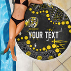 Personalized Richmond Tigers Beach Blanket Aboriginal Pattern with Graffiti Style