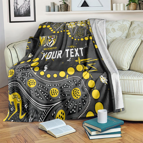 Personalized Richmond Tigers Blanket Aboriginal Pattern with Graffiti Style