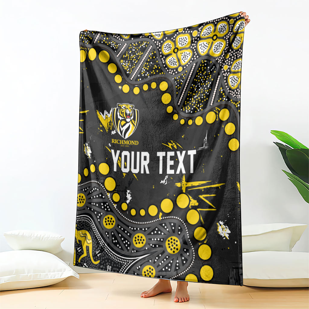 Personalized Richmond Tigers Blanket Aboriginal Pattern with Graffiti Style