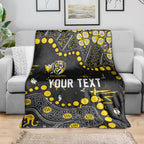 Personalized Richmond Tigers Blanket Aboriginal Pattern with Graffiti Style