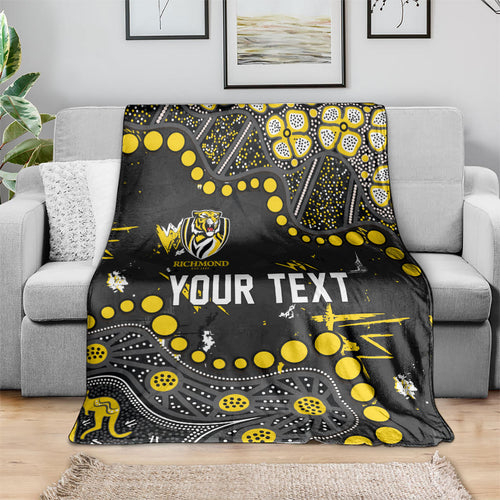 Personalized Richmond Tigers Blanket Aboriginal Pattern with Graffiti Style