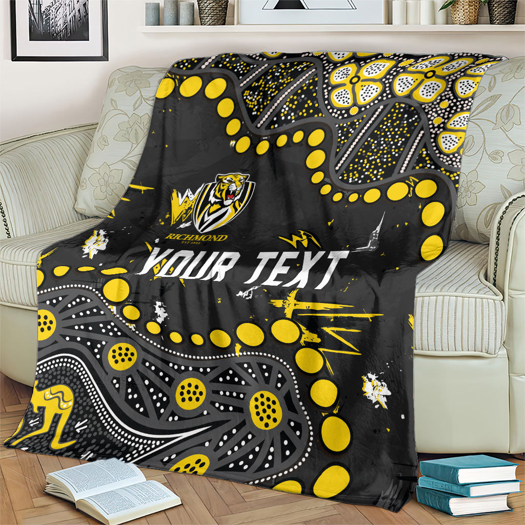 Personalized Richmond Tigers Blanket Aboriginal Pattern with Graffiti Style