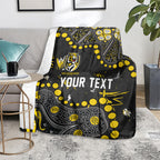 Personalized Richmond Tigers Blanket Aboriginal Pattern with Graffiti Style