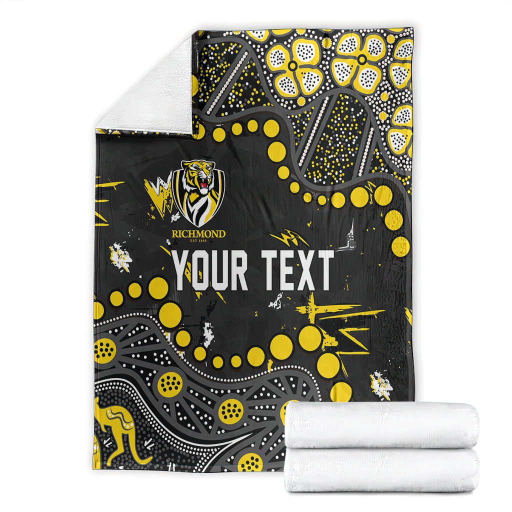 Personalized Richmond Tigers Blanket Aboriginal Pattern with Graffiti Style