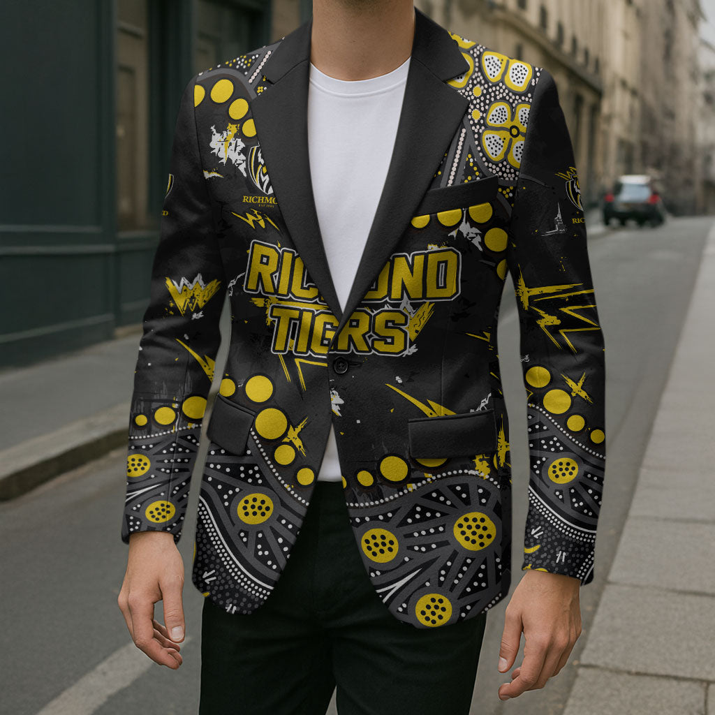 Personalized Richmond Tigers Blazer Aboriginal Pattern with Graffiti Style