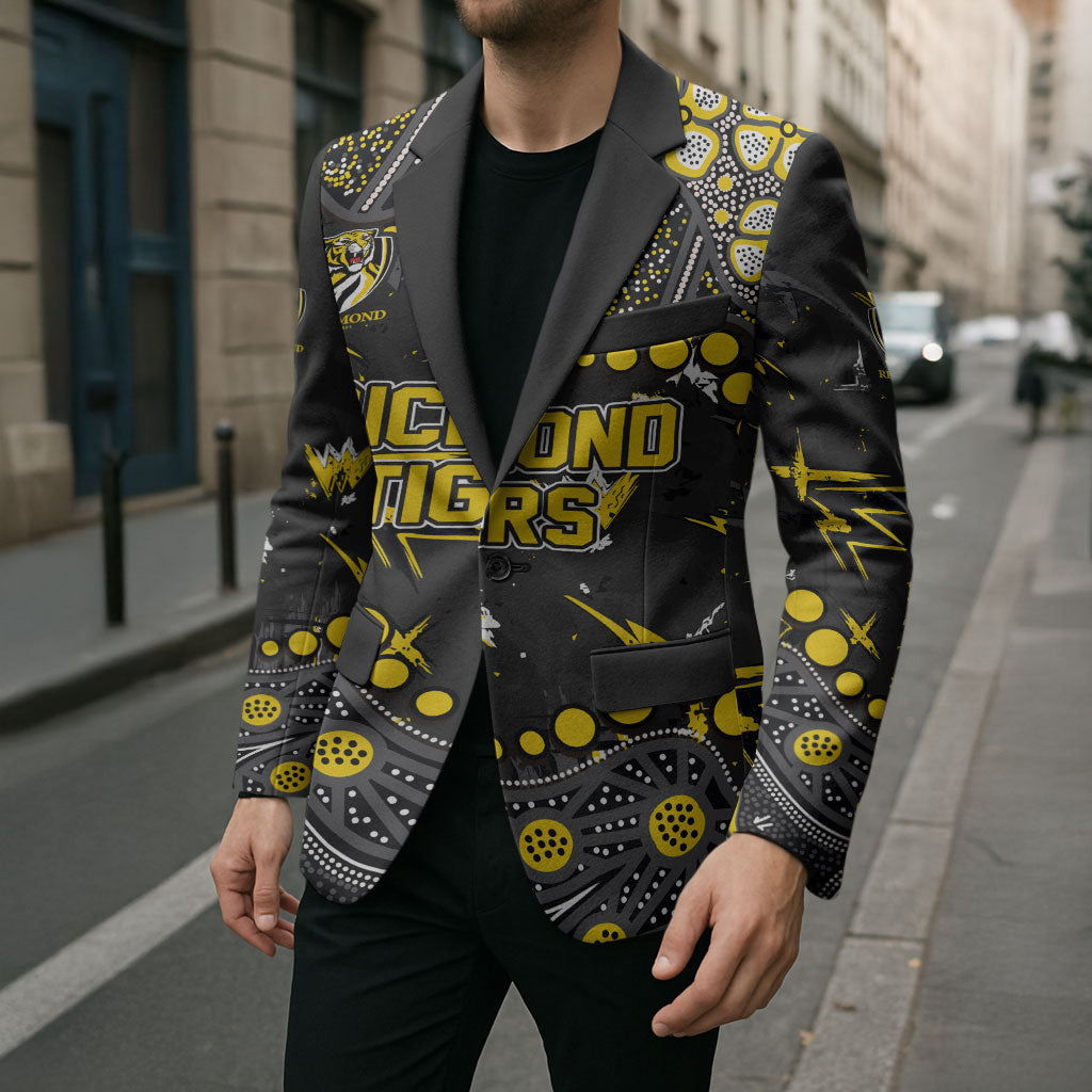 Personalized Richmond Tigers Blazer Aboriginal Pattern with Graffiti Style