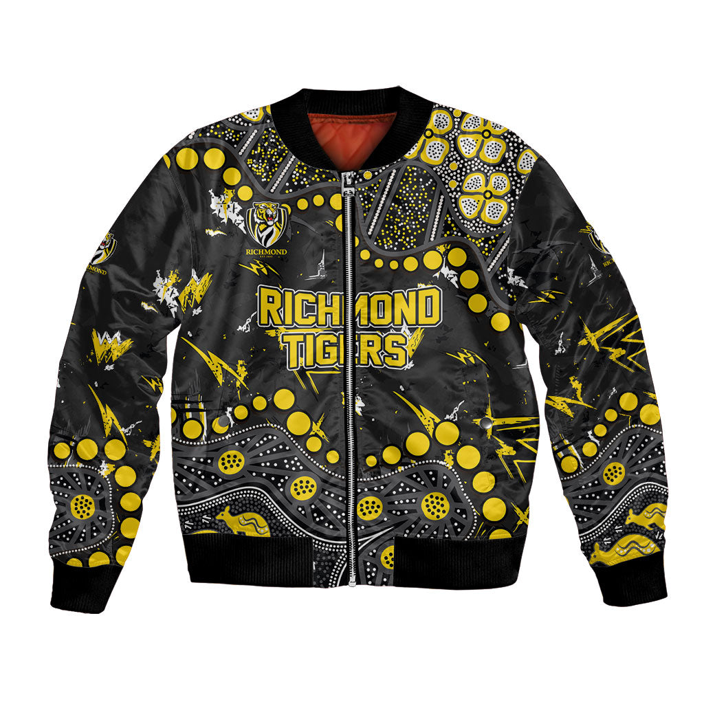 Personalized Richmond Tigers Bomber Jacket Aboriginal Pattern with Graffiti Style