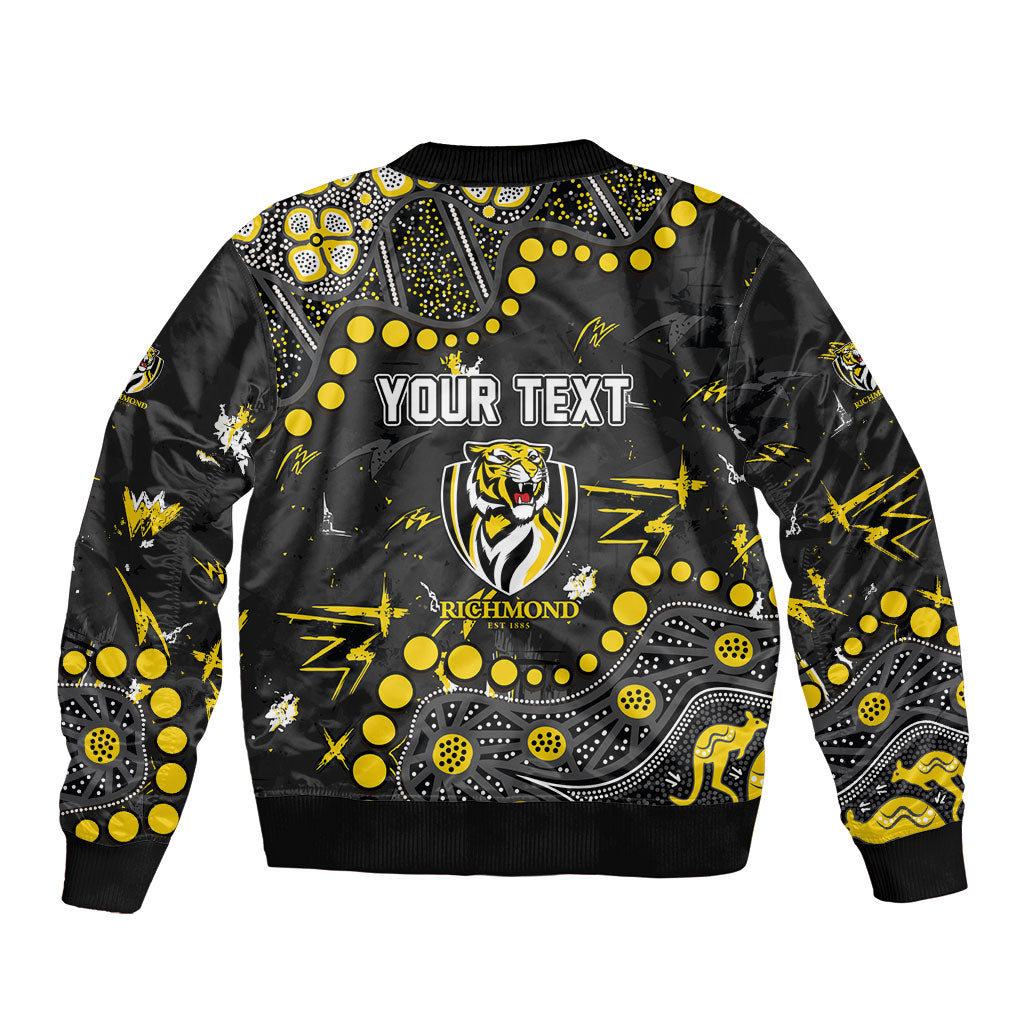 Personalized Richmond Tigers Bomber Jacket Aboriginal Pattern with Graffiti Style