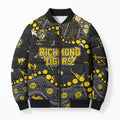 Personalized Richmond Tigers Bomber Puffer Jacket Aboriginal Pattern with Graffiti Style