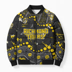 Personalized Richmond Tigers Bomber Puffer Jacket Aboriginal Pattern with Graffiti Style