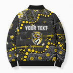Personalized Richmond Tigers Bomber Puffer Jacket Aboriginal Pattern with Graffiti Style