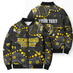 Personalized Richmond Tigers Bomber Puffer Jacket Aboriginal Pattern with Graffiti Style