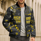 Personalized Richmond Tigers Bomber Puffer Jacket Aboriginal Pattern with Graffiti Style