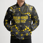 Personalized Richmond Tigers Bomber Puffer Jacket Aboriginal Pattern with Graffiti Style