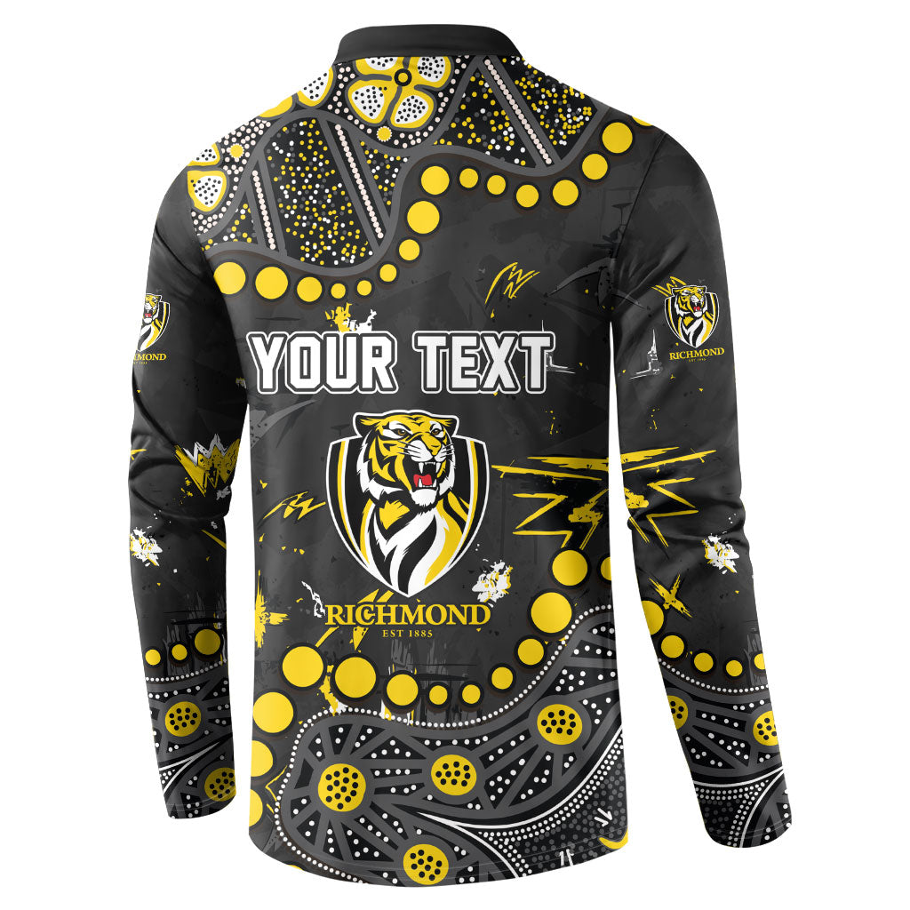 Personalized Richmond Tigers Button Sweatshirt Aboriginal Pattern with Graffiti Style