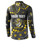 Personalized Richmond Tigers Button Sweatshirt Aboriginal Pattern with Graffiti Style
