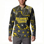 Personalized Richmond Tigers Button Sweatshirt Aboriginal Pattern with Graffiti Style
