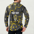 Personalized Richmond Tigers Button Sweatshirt Aboriginal Pattern with Graffiti Style