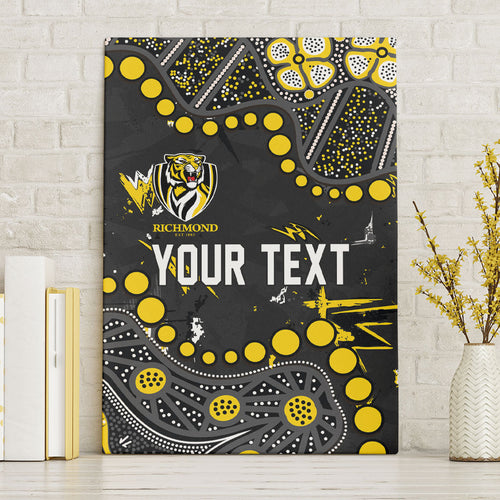 Personalized Richmond Tigers Canvas Wall Art Aboriginal Pattern with Graffiti Style