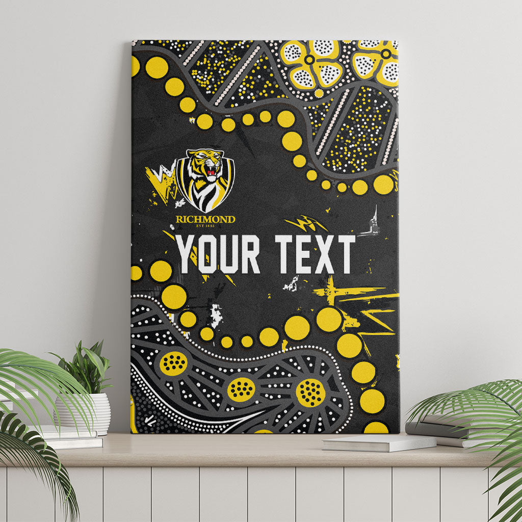 Personalized Richmond Tigers Canvas Wall Art Aboriginal Pattern with Graffiti Style