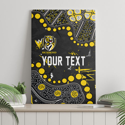 Personalized Richmond Tigers Canvas Wall Art Aboriginal Pattern with Graffiti Style