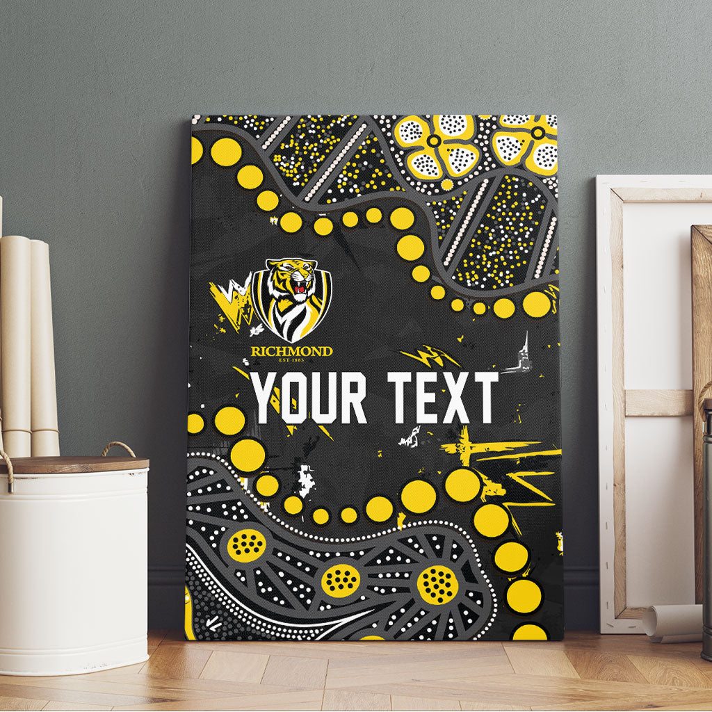 Personalized Richmond Tigers Canvas Wall Art Aboriginal Pattern with Graffiti Style