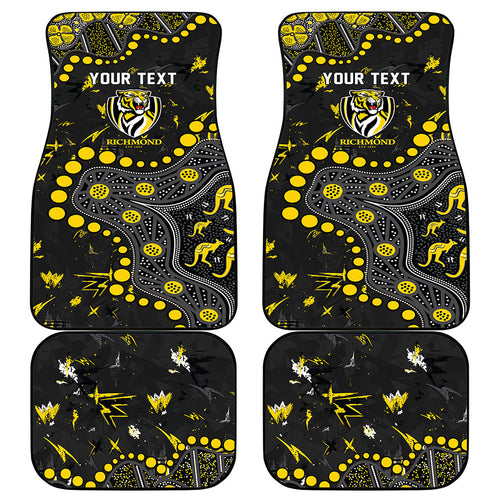 Personalized Richmond Tigers Car Mats Aboriginal Pattern with Graffiti Style