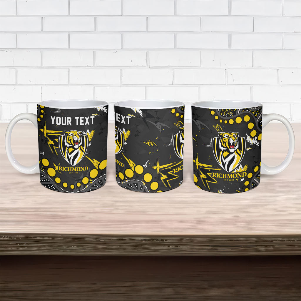 Personalized Richmond Tigers Ceramic Mug Aboriginal Pattern with Graffiti Style