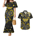 Personalized Richmond Tigers Couples Matching Mermaid Dress and Hawaiian Shirt Aboriginal Pattern with Graffiti Style