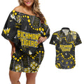 Personalized Richmond Tigers Couples Matching Off Shoulder Short Dress and Hawaiian Shirt Aboriginal Pattern with Graffiti Style