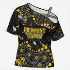 Personalized Richmond Tigers Cross Shoulder Shirt Aboriginal Pattern with Graffiti Style