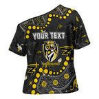 Personalized Richmond Tigers Cross Shoulder Shirt Aboriginal Pattern with Graffiti Style