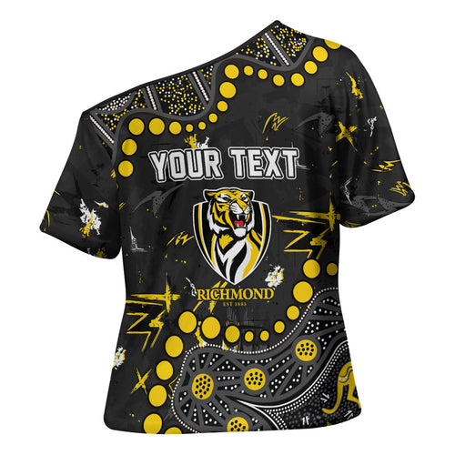 Personalized Richmond Tigers Cross Shoulder Shirt Aboriginal Pattern with Graffiti Style