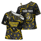 Personalized Richmond Tigers Cross Shoulder Shirt Aboriginal Pattern with Graffiti Style