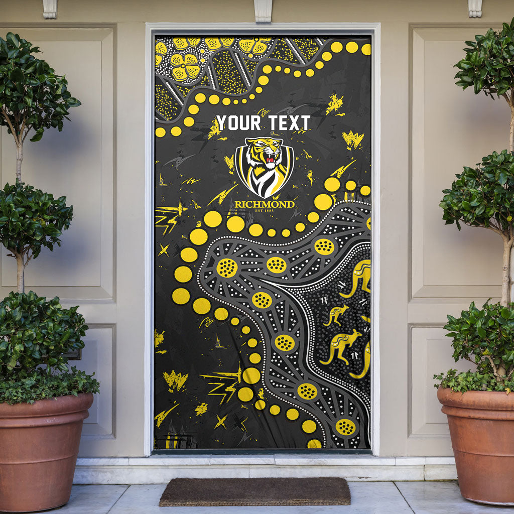 Personalized Richmond Tigers Door Cover Aboriginal Pattern with Graffiti Style