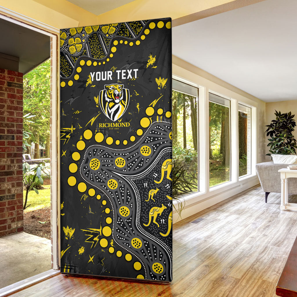 Personalized Richmond Tigers Door Cover Aboriginal Pattern with Graffiti Style